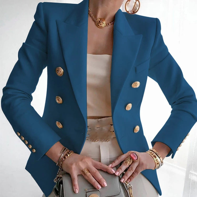 Casual Drehen Unten Kragen Langarm Anzug Oberbekleidung Büro Dame Frühling Herbst Mode Elegante Solide Blazer Mäntel Für Frauen 2023.