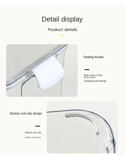 Large Capacity Waterproof Transparent Sealed Jar Multi-size Scene Kitchen Candy Dried Grain Storage With Lid Fridge Storage Tank