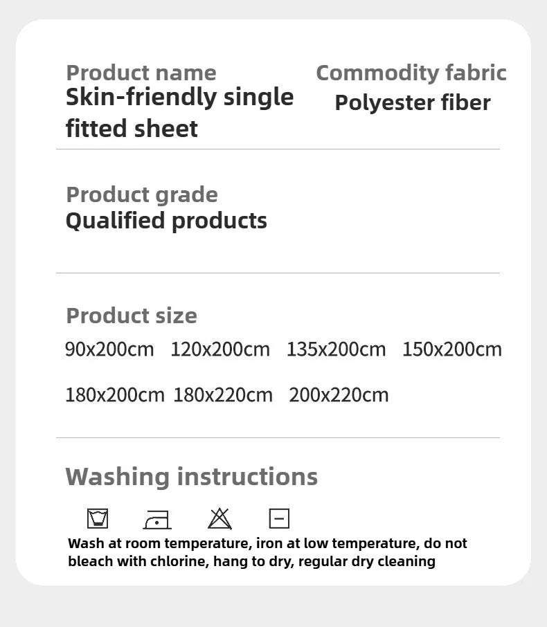 1Pc Fitted Bed Sheet With Elastic Band Solid Color Anti-slip Adjustable Mattress Cover for Single Double (No Pillowcase）