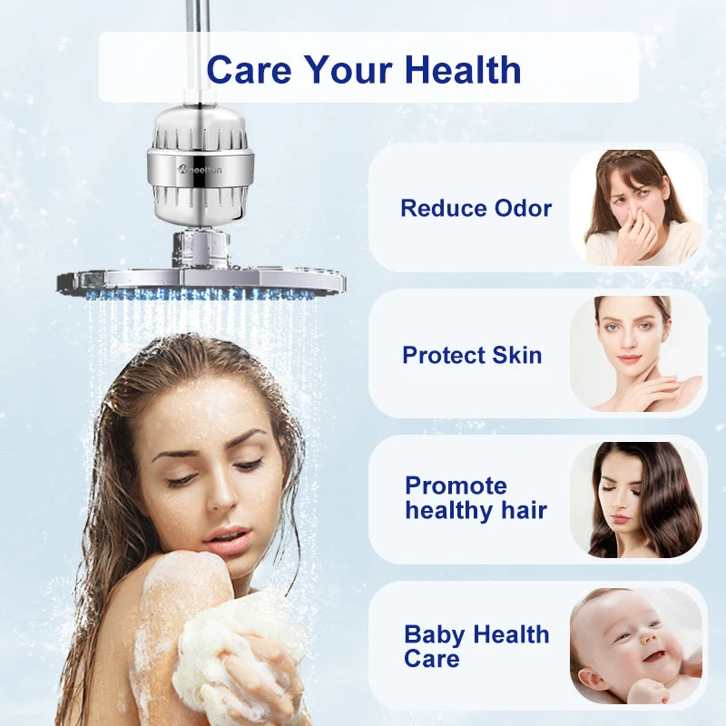Wheelton Bath Shower Filter(WHT-303-3E) Softener Chlorine & Heavy Metal Removal Water Filter Purifier For Health Bathing.