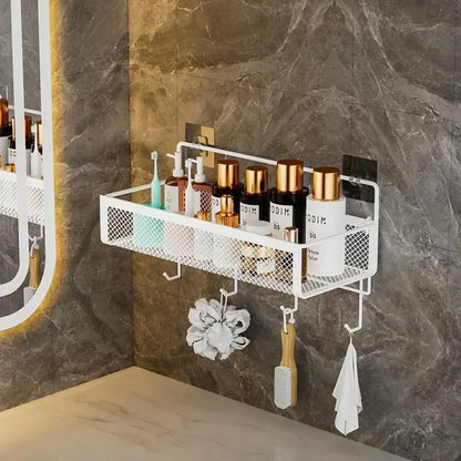 Hängender Aufbewahrungsorganisator, ohne Bohren, tragbar, feuchtigkeitsbeständig, für Küche, Badezimmer, Gewürze, Küche, Badezimmer, Aufbewahrungslösungen