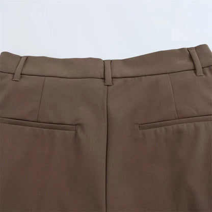 Spring and Summer New Product Women's Wear with Belt Straight Sleeve Casual Suit Coat Waist and Pants Set