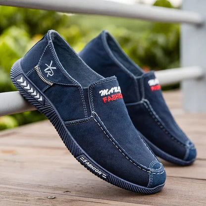 Denim Men's Canvas Shoes Slip on Sneakers Male for Summer 2025 New Outdoor Driving Moccasin Trendy Vintage Loafers Shoes for Men