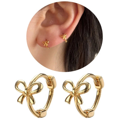 Bowknot Studs Earrings Ear Piercing Jewelry Accessory Stylish Bow Ear Pendant Jewelry for Fashion Enthusiasts.