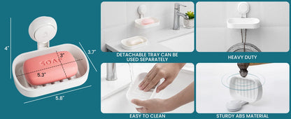 TAILI Seifenschale für die Dusche, wasserdichter Duschseifenhalter, robuste Seifenschale ohne Bohren, Seifenhalter für Badezimmer, Küchenspüle