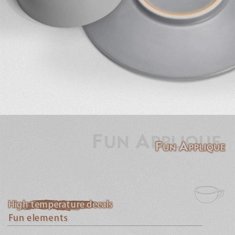 MUVNA Coffee and tea tools Cups 280ml/for Latte,Hot Tea,Cappuccino,Mocha,Cocoa,White/Cup and Saucer Set/Ceramic Latte Coffee Cup