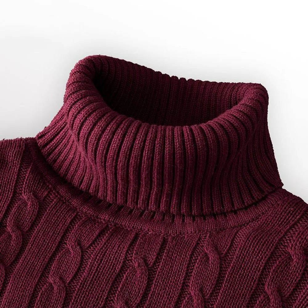 New Men's Turtleneck Sweater Solid Color High Neck Pullover Knitted Sweaters Casual Elastic Sweatwear Mens Fall Winter.