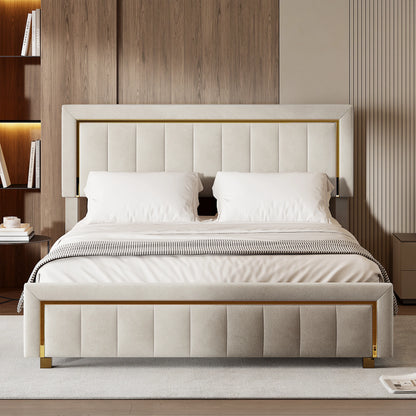 Fangange Polsterbett 40 x 200 cm, hydraulisches Bett mit Lattenrost, Stauraumbett mit Kopfteil, Funktionsbett, Samt, ohne Matratze