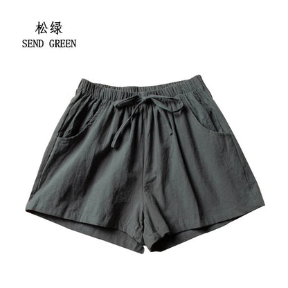 Summer Cotton Linen Shorts Women High Waist Oversize Shorts Short Pants Women Fashion Casual Sports Shorts Female S-XL