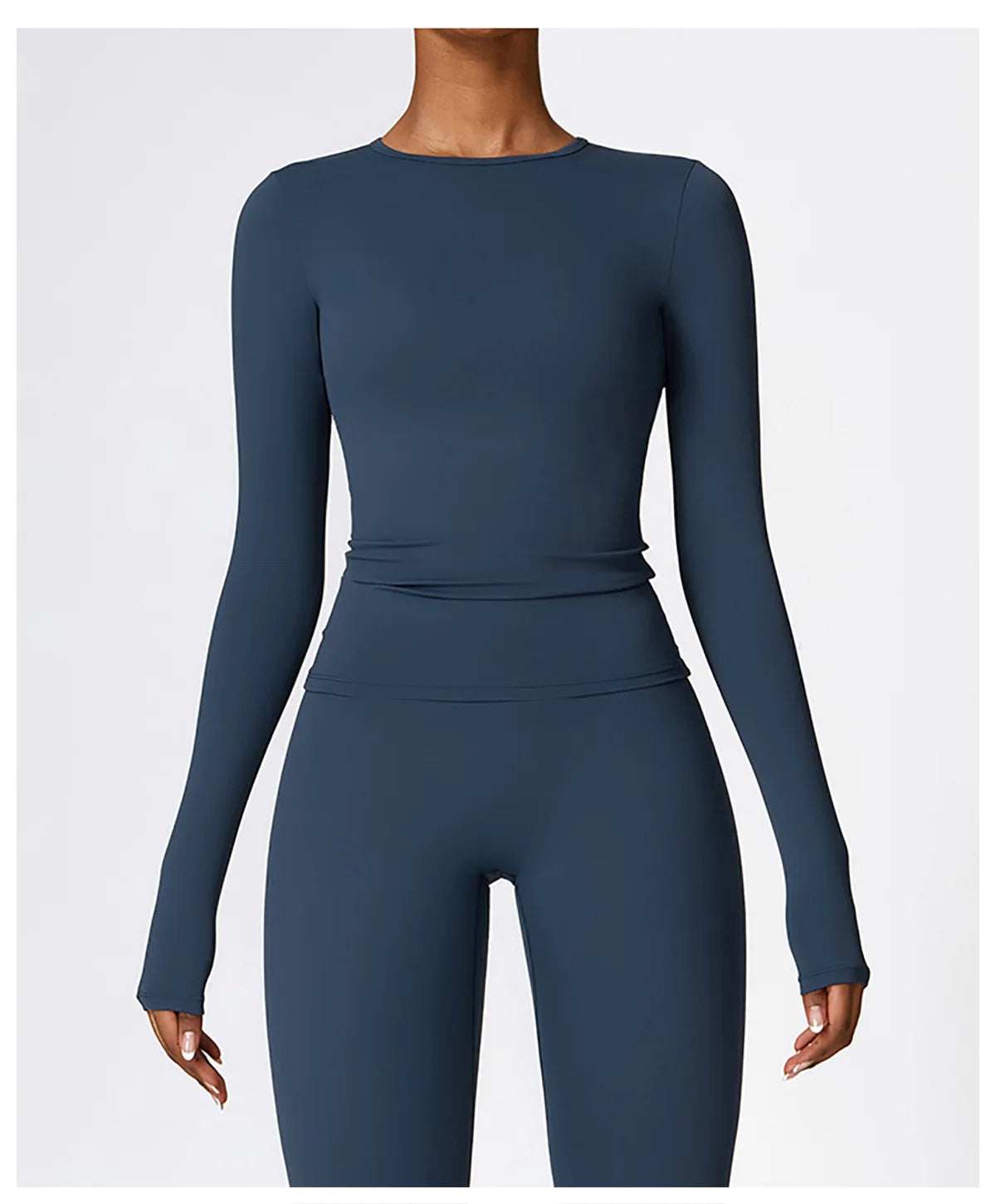 NCLAGEN Yoga Shirts For Women Long Sleeve Winter Fitness Running Gym Clothes Workout Dry Fit Breathable High Elastic Sports Top.