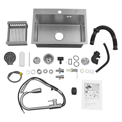 Stainless Steel Multifunctional Sink With Faucet Kitchen Sink Under Table Sink Large Sink