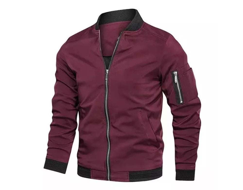 Spring Autumn Men's Bomber Jacket Casual Lightweight Jacket For Men Sports Windbreaker Zip Up Coat with Pockets Clothing.