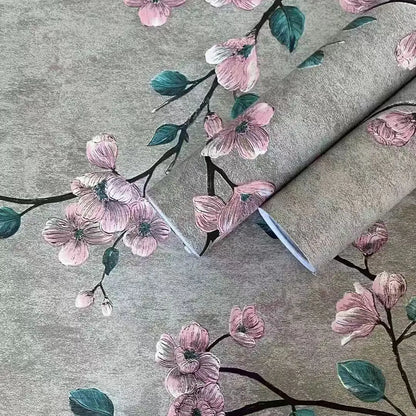 Vintage Floral Grün Grau Peel And Stick Tapete Blume Selbstklebende Tapete Schlafzimmer Dekor Möbel Renovieren Wandaufkleber