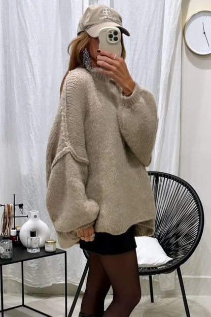 Neue Herbst/Winter frauen Pullover Einfarbig Halb-rollkragen Casual Pendler Stil Stricken Pullover Lose Pullover einfach Alle-spiel.