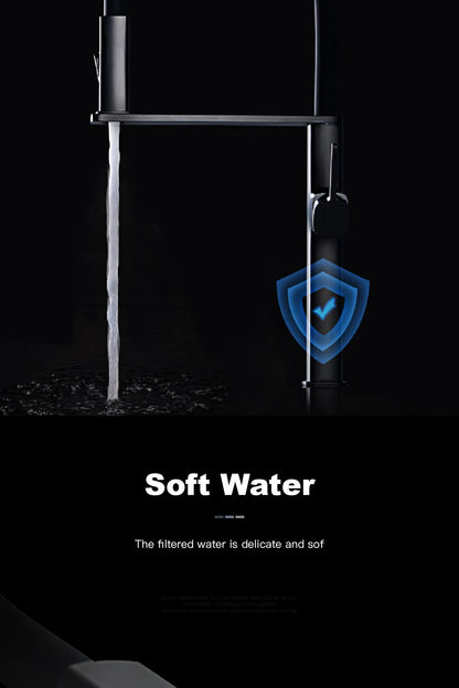 High end black brass kitchen faucet magnetic suction design 2 function single handle cold and hot dual control sink faucet