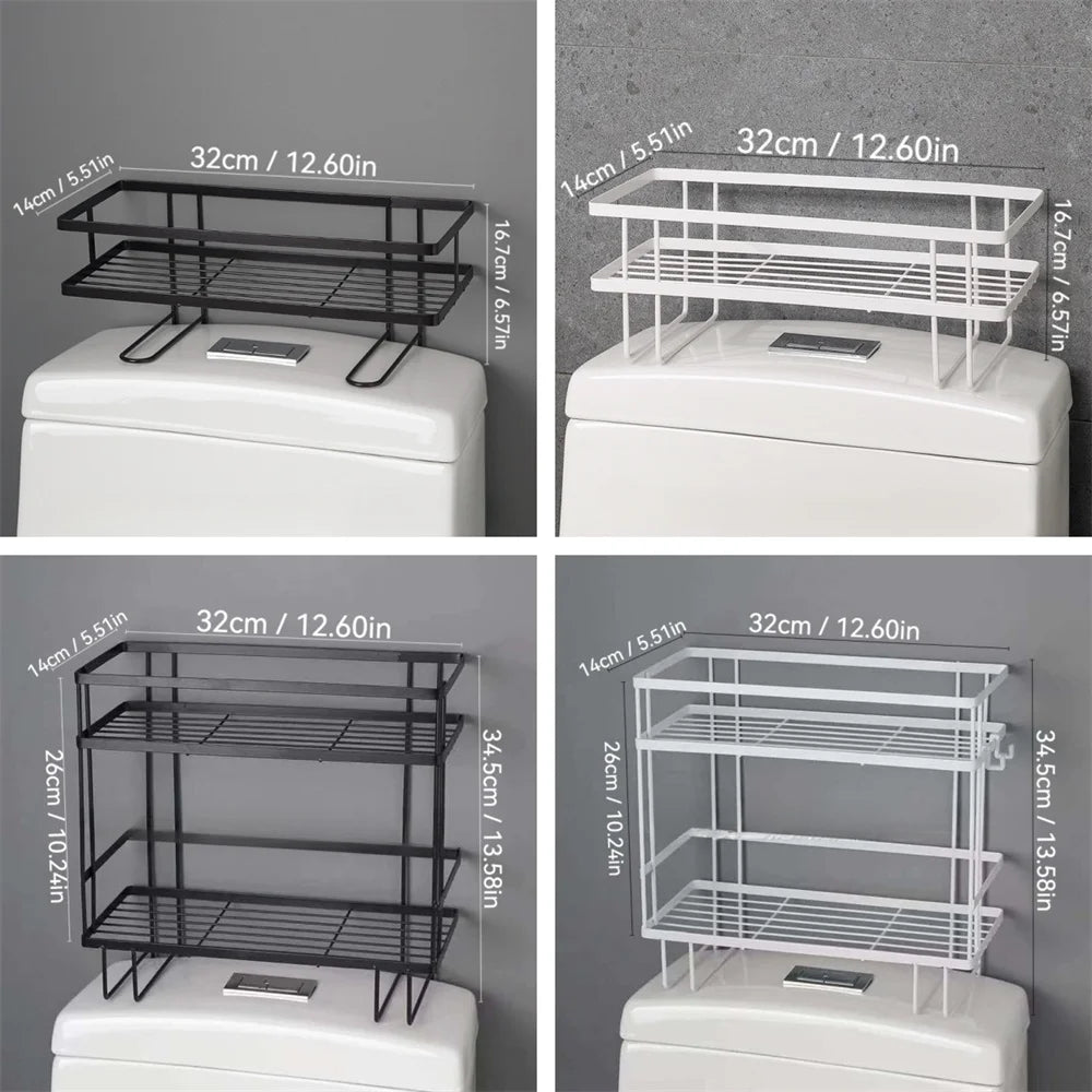 1 Stück Badezimmer-Einzel- und Doppelschicht-Toilettenpapierregal, multifunktionales Badezimmer-Lagerregal ohne Bohren, Badezimmerregal