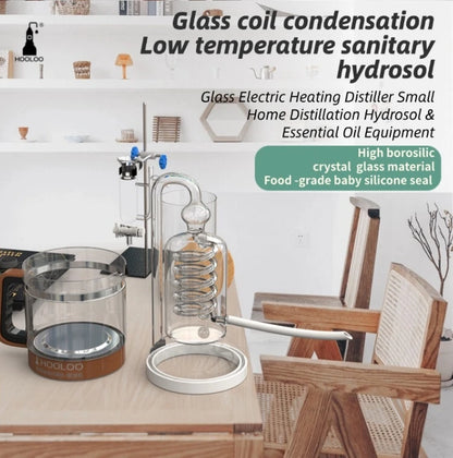 HOOLOO 2.4L Water Distiller Distillation Kit Home Fragrance Distillation Device Hydrosol & Essential Oil Distiller Equipment.