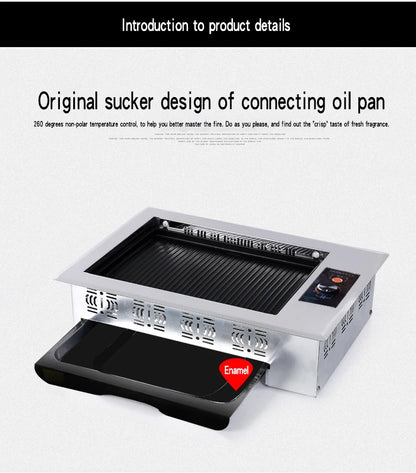 U-shaped electric oven Korean household non stick electric oven smokeless barbecue plate iron plate barbecue pot.