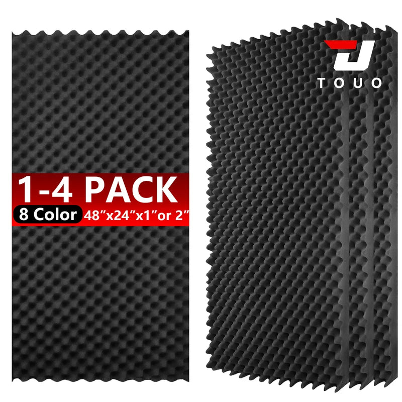TOUO Sound Dampening Acoustic Panels Egg Cotton Design 47.2"x23.6" Wall Tiles 1-4Pack Suitable for KTV