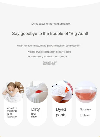 Cotton Menstrual Panties Leak Proof Breathable Cartoon cat Panties Woman Women Girls Physiological Pants Women's Intimates M-XL.