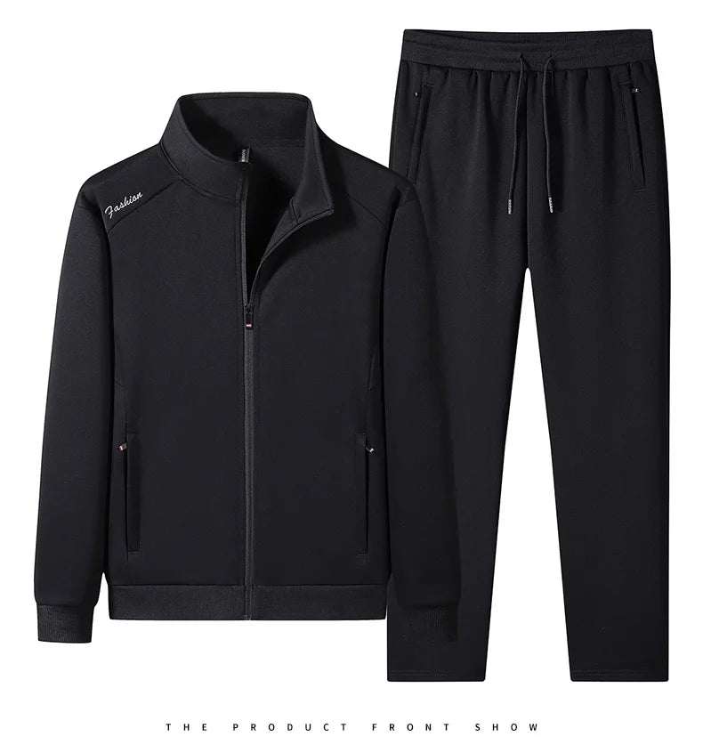 Plus Size 6XL 7XL Men's Sportswear Casual Cotton Tracksuits Men Sets Outwear Jacket+Sweatpant Joggers Running Winter Sports Suit.