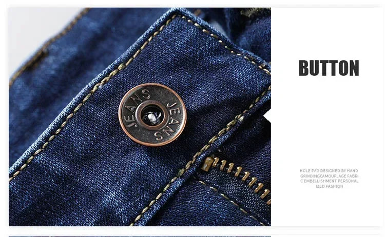 Baggy Jeans Men Large Size 2025 New Business Casual Stretch Trousers Classic Blue Denim Pants Male Men's Loose Straight Jeans.