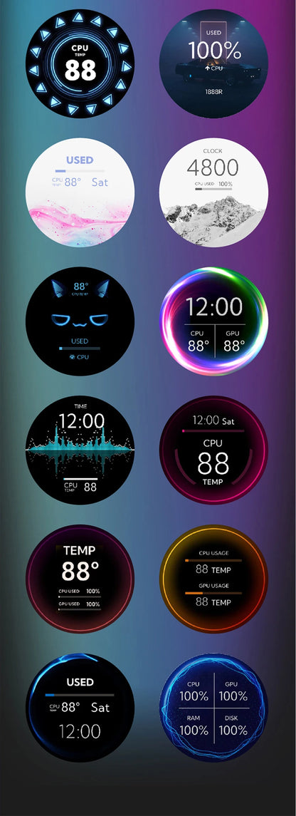 3.5 / 5 Inch IPS Type-C Secondary Screen Mini Computer USB Display CPU GPU RAM HDD Monitor with Holder Metal Case No Use AIDA64