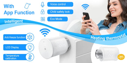 Tuya Zigbee Smart Thermostatic Valve Radiator Actuator Valve Wireless Temperature Controller Energy-Saving for Home Heating Alex.