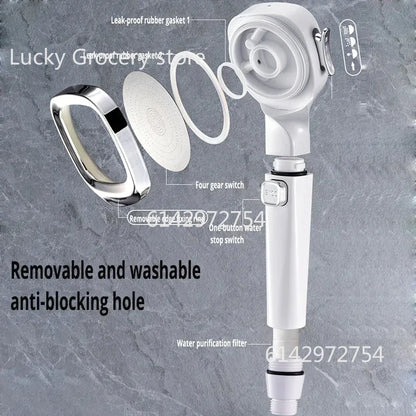 New High Pressure Shower Head 3 Modes Adjustable Filter Shower Head Set Smart Bathroom Shower Head Accessories Sprayer 2025