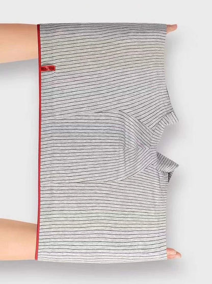 4Pcs Boxer Shorts männer Unterwäsche Sexy Höschen Baumwolle Boxer Gestreiften Unterhose Männlichen Shorts U Konvexen Dessous Plus Größe 2XL-6XL