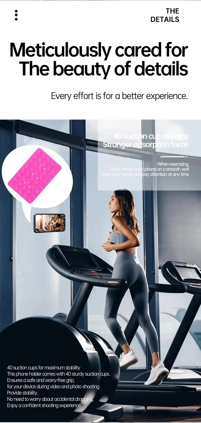 Double Sided Silicone Suction Cup Phone Case Detachable Stand For Hands-Free Selfies And Videos Just Use For Smooth Glass.