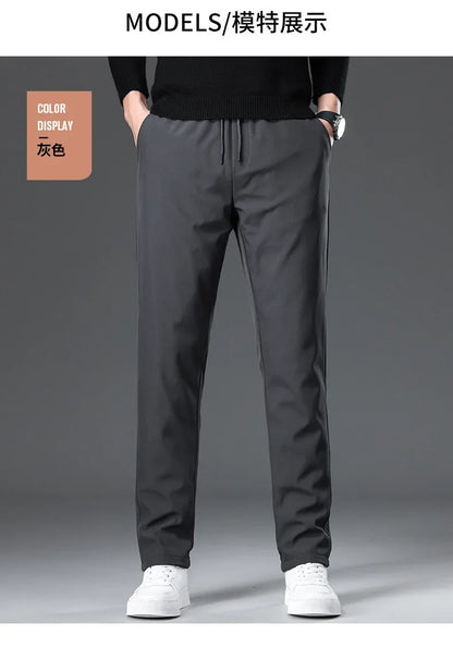 New Winter Men's Down Pants High Quality Thick Warm Goose Down Padded Business Casual Pants for Male Fashion Trousers Outerwear.