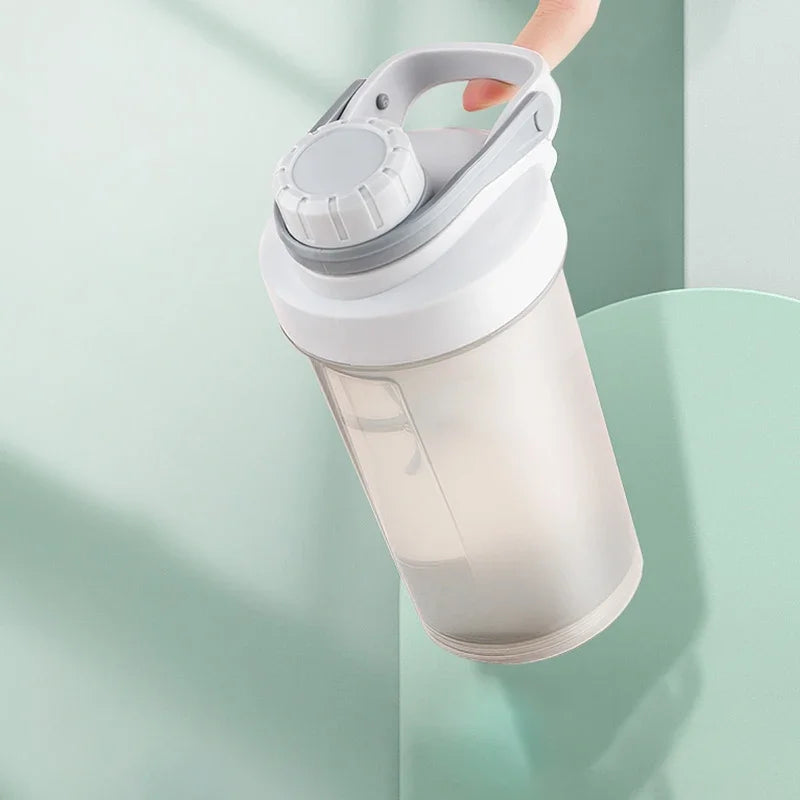Shake Cup Sports Fitness Water Bottle Milkshake Cup Sports Plastic Water Cup Creative Plastic Drinking Cup Protein Powder Cup.