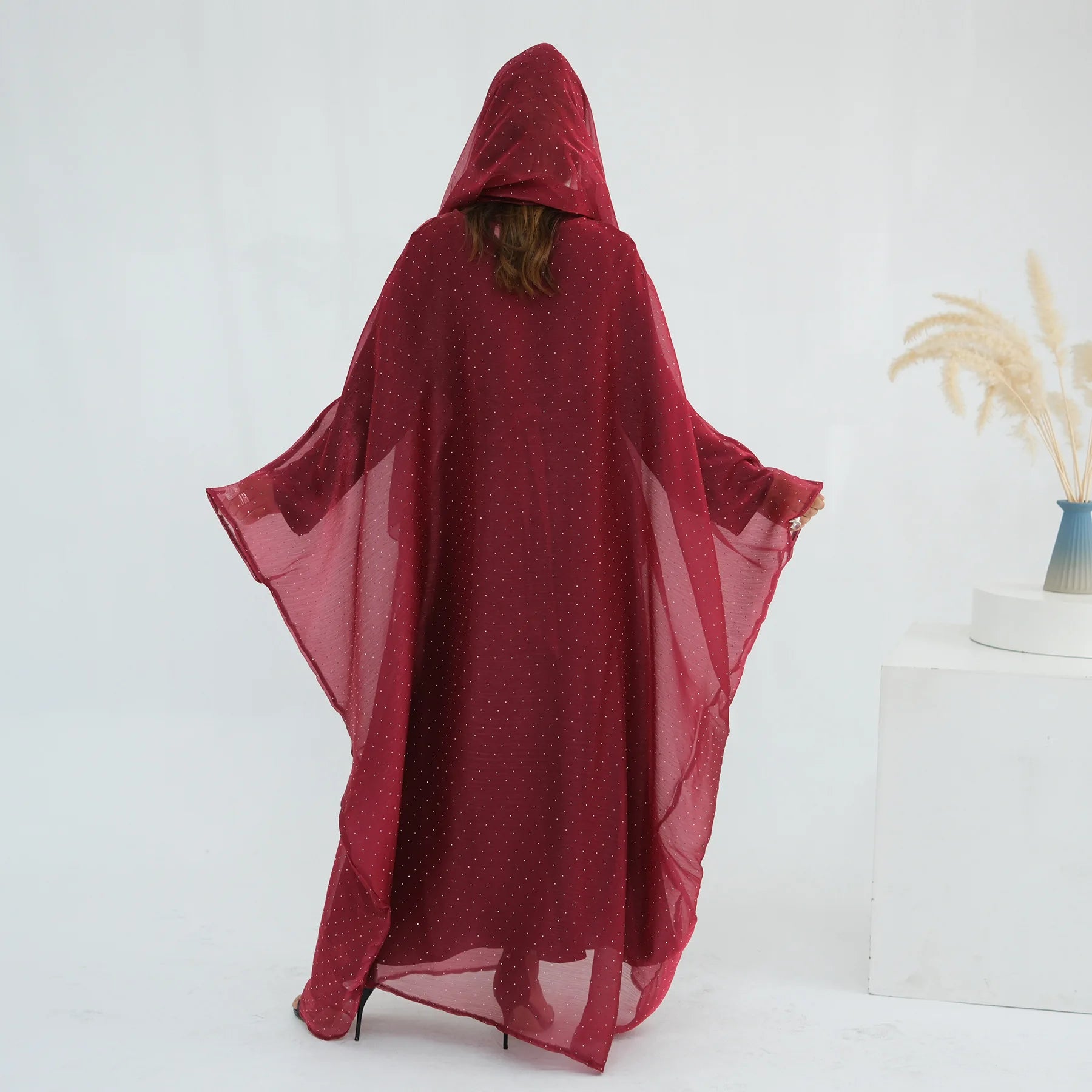 Eid 2 Piece Muslim Woman Set Diamonds Butterfly Abaya with Matching Inner Dress Dubai Luxury Kebaya Caftan Marocain Islam Outfit.