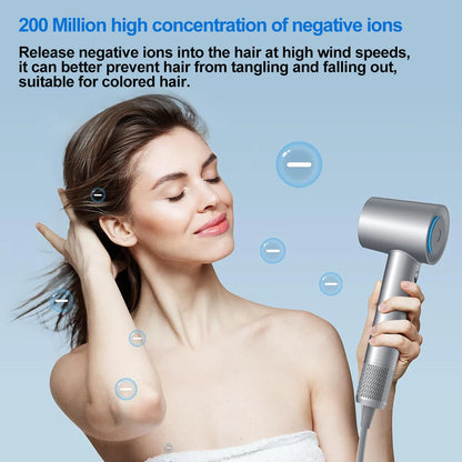 High Speed Hair Dryer ABIR SU9,360° Rotating Magnetic Nozzle,200mil Negative Ions,Low Noise,Blow Dryer 1600W Quick dry for Home.