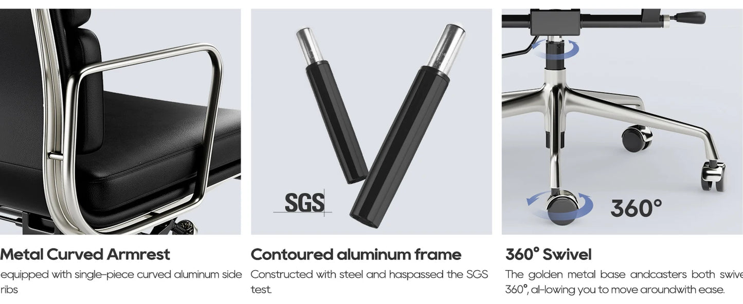 Büro Gasts tuhl gepolsterte Leder bequeme Empfangs stühle mit Rädern verstellbare drehbare rollende Büros tühle