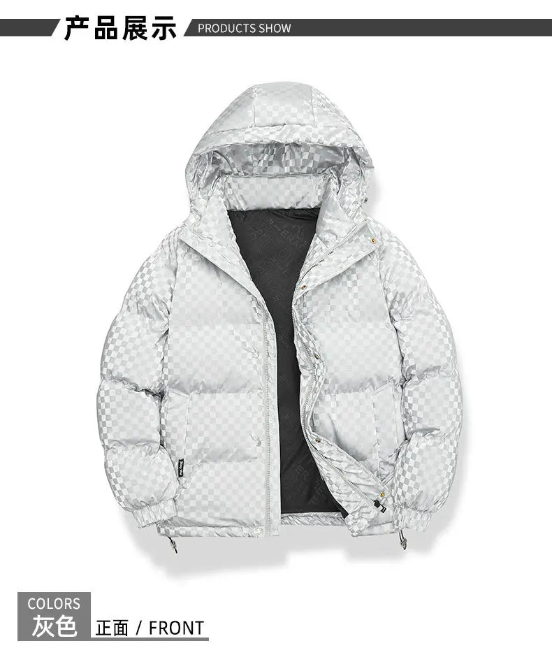 Supzoom New Arrival Casual Mens Winter Trendy Hooded Bread Couple Bright Face Starry Thickened Coat Cotton-padded Jackets.