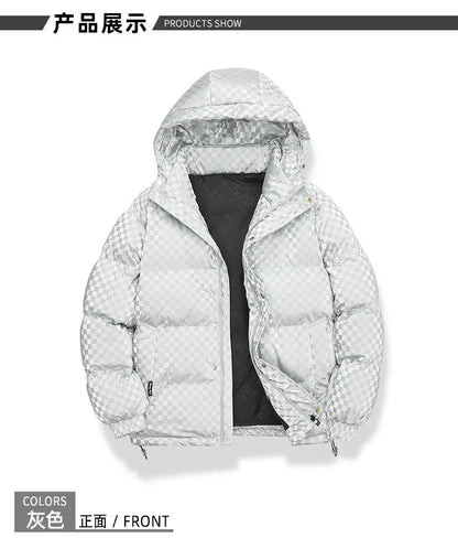 Supzoom New Arrival Casual Mens Winter Trendy Hooded Bread Couple Bright Face Starry Thickened Coat Cotton-padded Jackets.