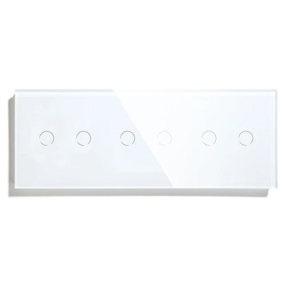 BSEED Touch-Schalter, 1/2/3 Gang, 1-Wege-Wandlichtschalter, blaue LED-Hintergrundbeleuchtung, Glas, Sensorbildschirm, Heimschalter, Weiß, EU-Standard.