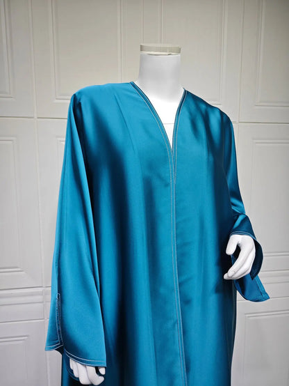 Ramadan Satin Open Kimono Abaya Dubai Luxury 2025 Muslim Kaftan Dress Abayas Women Islam Clothing Robe Femme Musulmane Kebaya