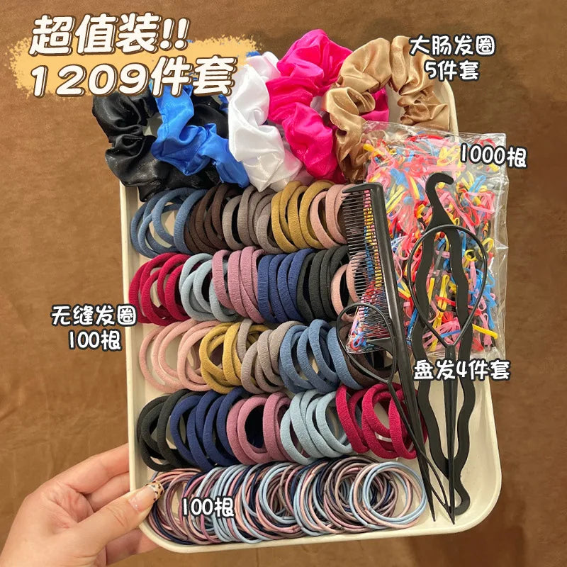 Fresh Simple Women's Hair Ties And Hair Accessories Set High Elasticity Cute Geometric Design Resin Hair Bands for African Eu...