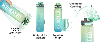 32oz Water Bottle Motivational Sport Water Bottle Leakproof Drinking Bottles Outdoor Sports Travel Kettle Drinking Water Bottle.