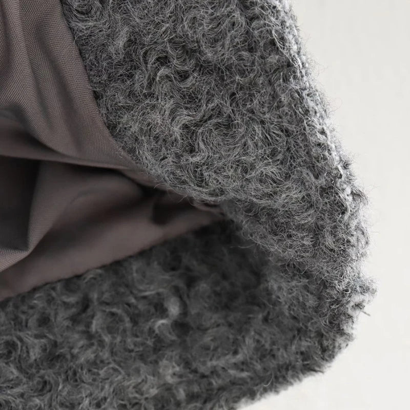 2025 frauen Elegante Feste Mantel Zipper Langarm Tasche Bomber Jacke Weibliche Casual Weiche Woolen Lose Streetwear Mäntel.