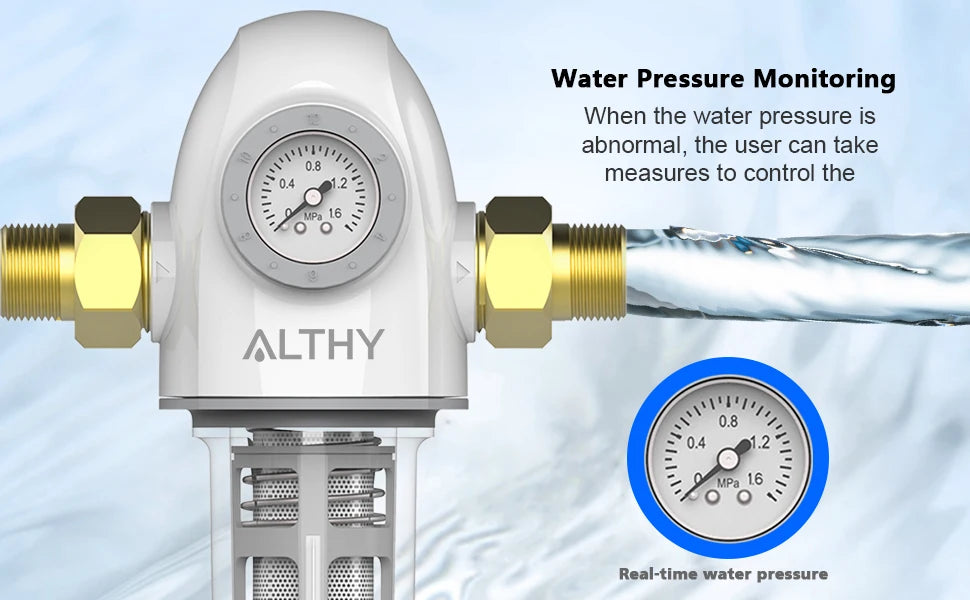 ALTHY PRE-AUTO2 Automatic Flushing Backwash Prefilter Spin Down Sediment Water Filter Central Whole House Purifier System.