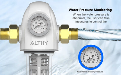 ALTHY PRE-AUTO2 Automatic Flushing Backwash Prefilter Spin Down Sediment Water Filter Central Whole House Purifier System.