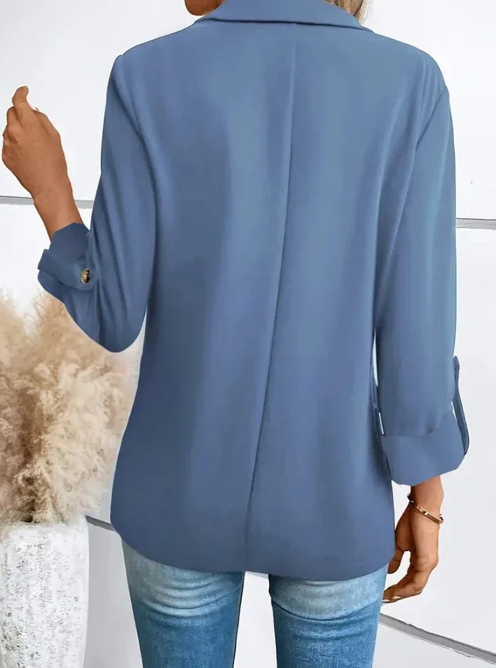 Frauen S-2XL Größe Pendler Neue Stil Langarm Mantel Mode Strickjacke Kleinen Anzug Elegante Einfarbig Casual frauen Anzug tops.
