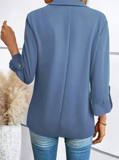 Frauen S-2XL Größe Pendler Neue Stil Langarm Mantel Mode Strickjacke Kleinen Anzug Elegante Einfarbig Casual frauen Anzug tops.