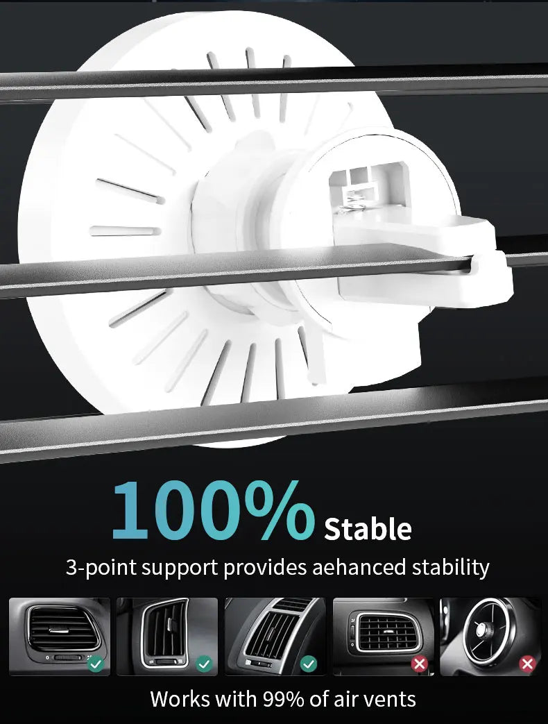 Magnetic Wireless Charger 360 Rotation Air Vent Phone Holder Stand For Magsafe iPhone 16 15 14 13 12 Pro Max Fast Charging Mount.