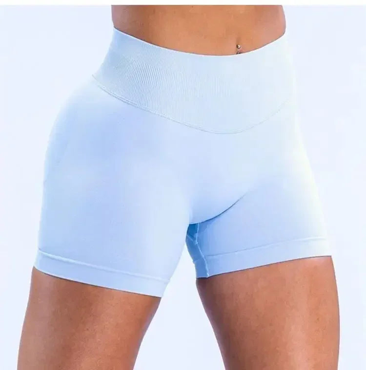 Summer High Waisted Yoga Shorts Women  Fashionable and Sexy Running Fitness Pants Solid Color High Elastic Yoga Leggings.
