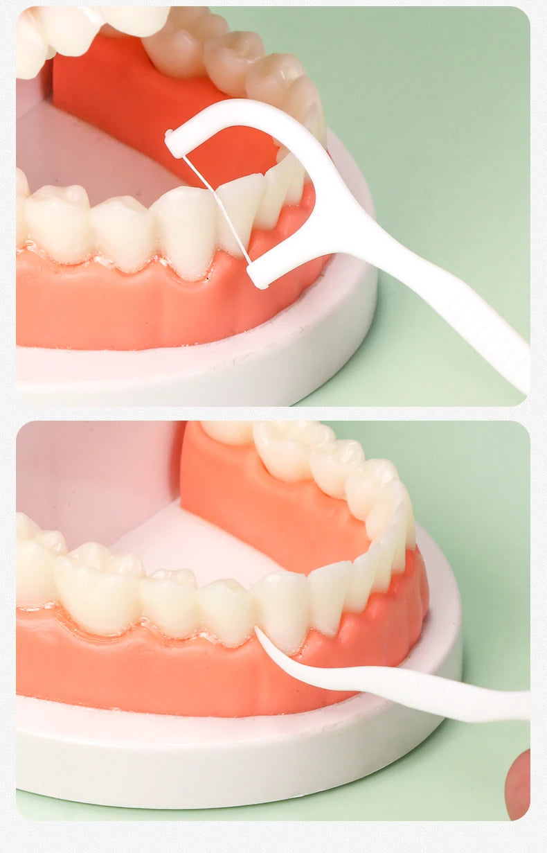 500/250/50PCS - Smooth Floss Rod - Cleaning interdental gaps and oral care.